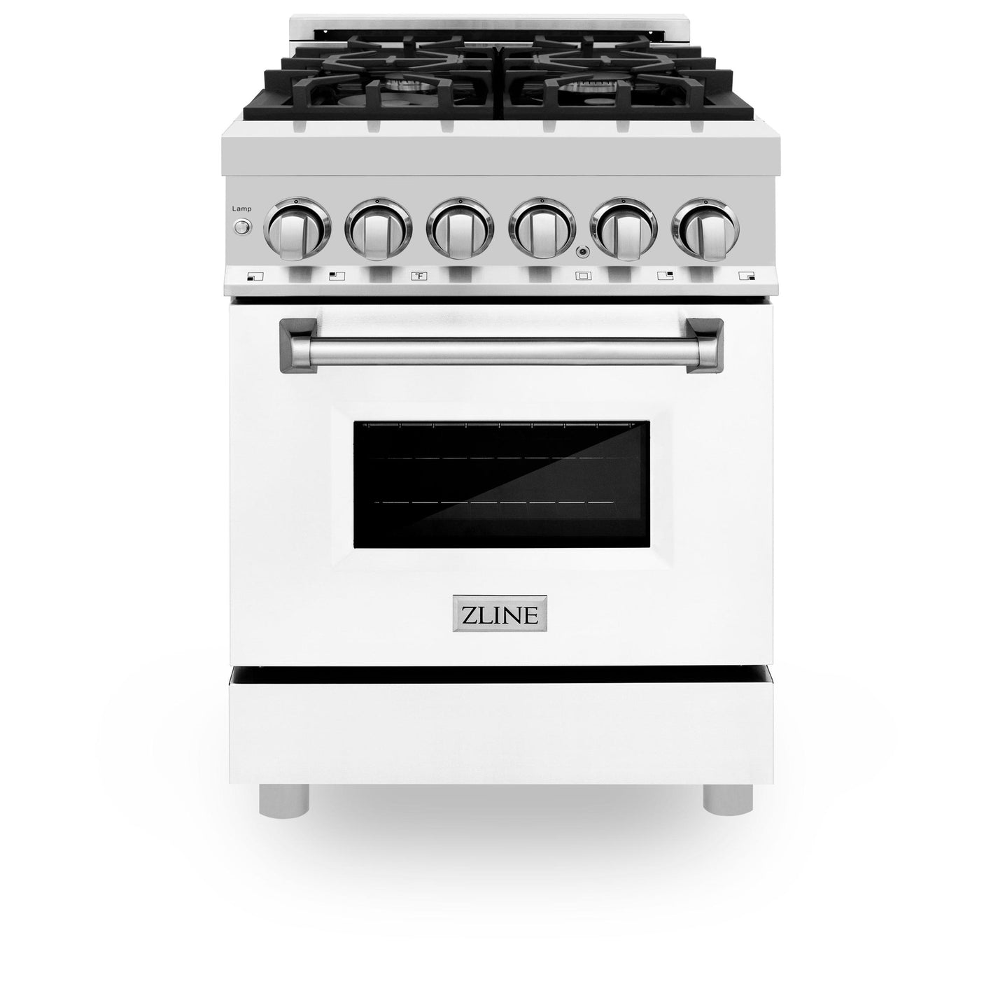 ZLINE 24 in. Professional Dual Fuel Range with Color Door Options (RA24) [Color: White Matte]