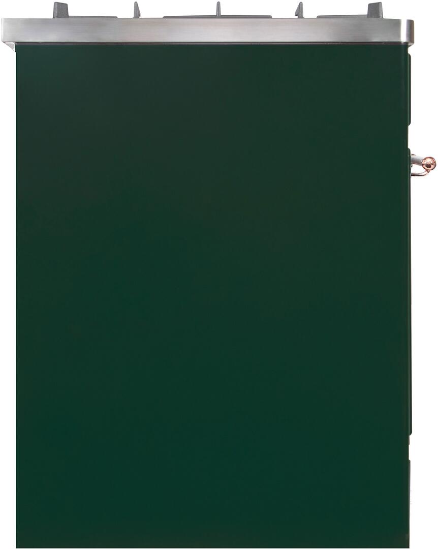 Majestic II 30 Inch Dual Fuel Liquid Propane Freestanding Range in Emerald Green with Copper Trim