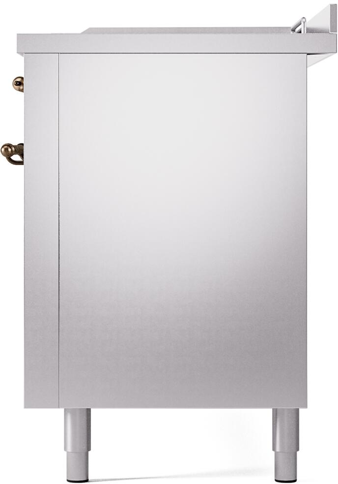 Nostalgie II 60 Inch Dual Fuel Natural Gas Freestanding Range in Stainless Steel with Bronze Trim