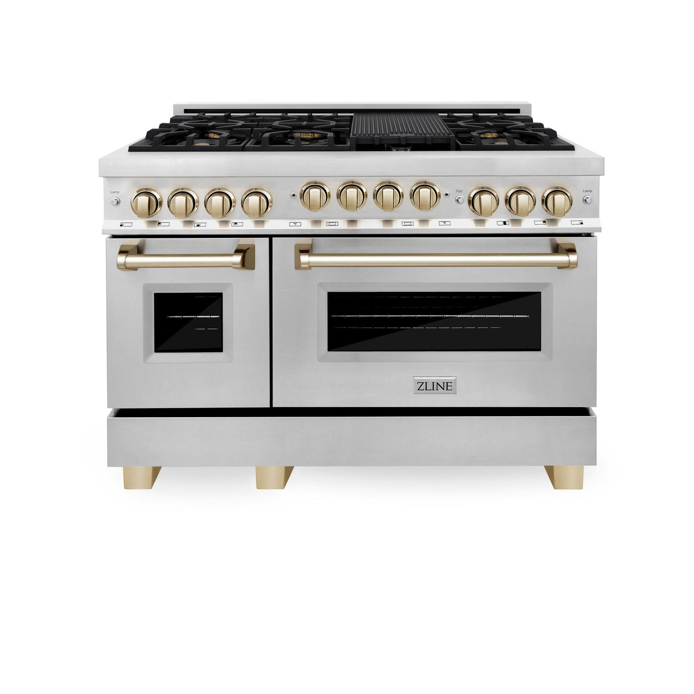 ZLINE Autograph Edition 48" 6.0 cu. ft. Range with Gas Stove and Gas Oven in Stainless Steel with Accents (RGZ-48) [Color: Champagne Bronze]