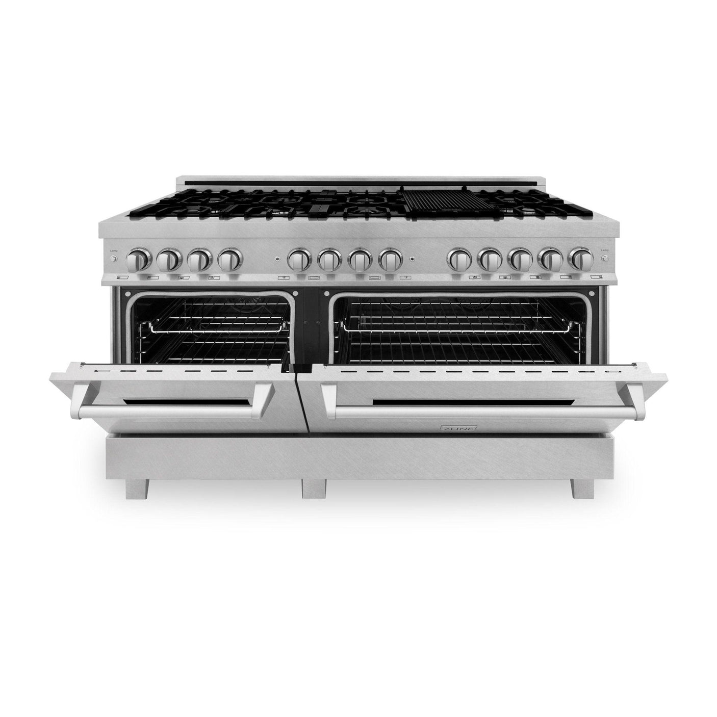 ZLINE 60 in. 7.4 cu. ft. Dual Fuel Range with Gas Stove and Electric Oven in DuraSnow Stainless Steel and Colored Door Options (RAS-60) [Color: DuraSnow Stainless Steel with Red Matte Door]