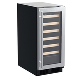 15-In Built-In High-Efficiency Single Zone Wine Refrigerator with Door Style - Stainless Steel Frame Glass