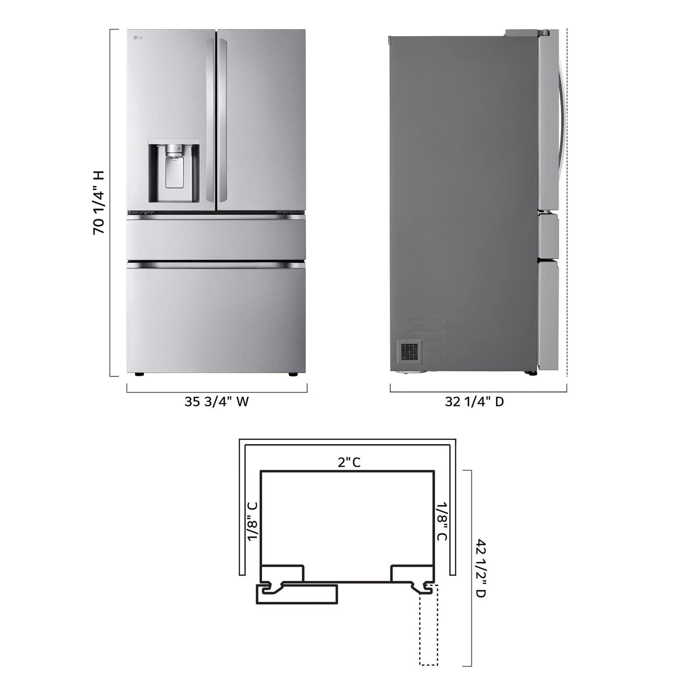 25 cu. ft. Smart Counter-Depth MAX™ 4-Door French Door Refrigerator with Full-Convert Drawer™