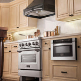 ZLINE Wooden Wall Mount Range Hood In Black - Includes Remote Motor (321CC) [Size: 30 Inch, CFM: 400]