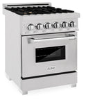 ZLINE 24 in. Professional Dual Fuel Range in DuraSnow Stainless Steel with Color Door Options (RAS-SN-24) [Color: DuraSnow With Brass Burners]