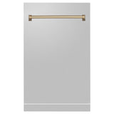 ZLINE 18 in. Autograph Edition Tallac Dishwasher Panel in Stainless Steel with Accent Handle (DPVZ-304-18) [Color: Champagne Bronze]