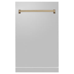 ZLINE 18 in. Autograph Edition Tallac Dishwasher Panel in Stainless Steel with Accent Handle (DPVZ-304-18) [Color: Champagne Bronze]