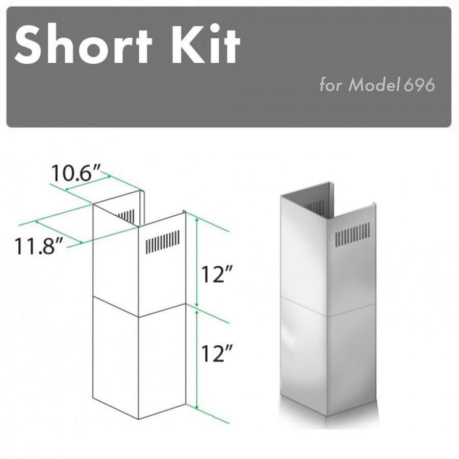 ZLINE 2-12 in. Short Chimney Pieces for 7.6 ft. to 8 ft. Ceilings (SK-696)