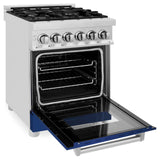 ZLINE 24 in. Professional Dual Fuel Range with Color Door Options (RA24) [Color: Blue Matte]