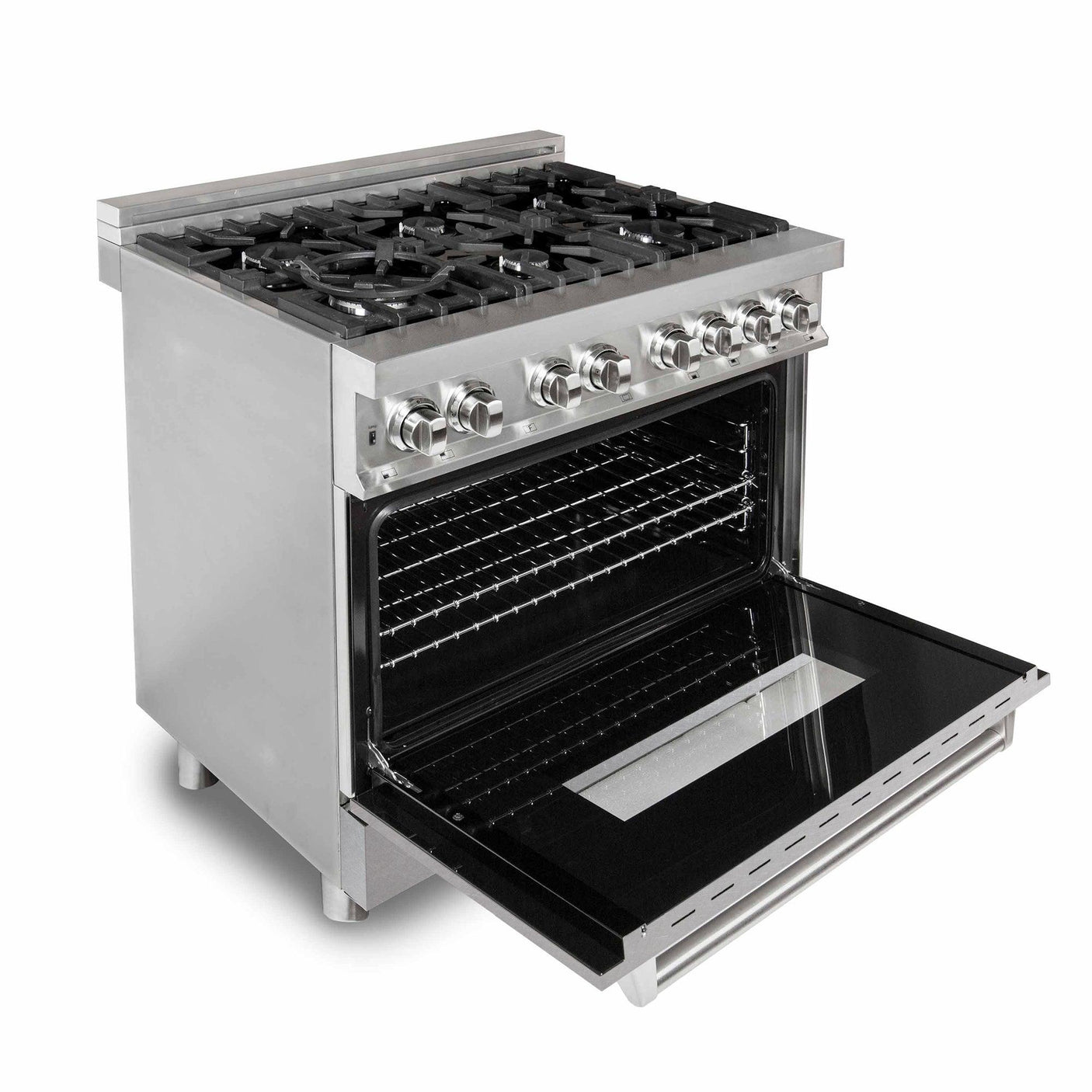 ZLINE 36 in. Dual Fuel Range with Gas Stove and Electric Oven in Stainless Steel (RA36) [Color: DuraSnow Stainless Steel]