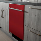 ZLINE 24 in. Top Control Dishwasher with Stainless Steel Tub and Modern Style Handle, 52dBa (DW-24) [Color: Red Gloss]