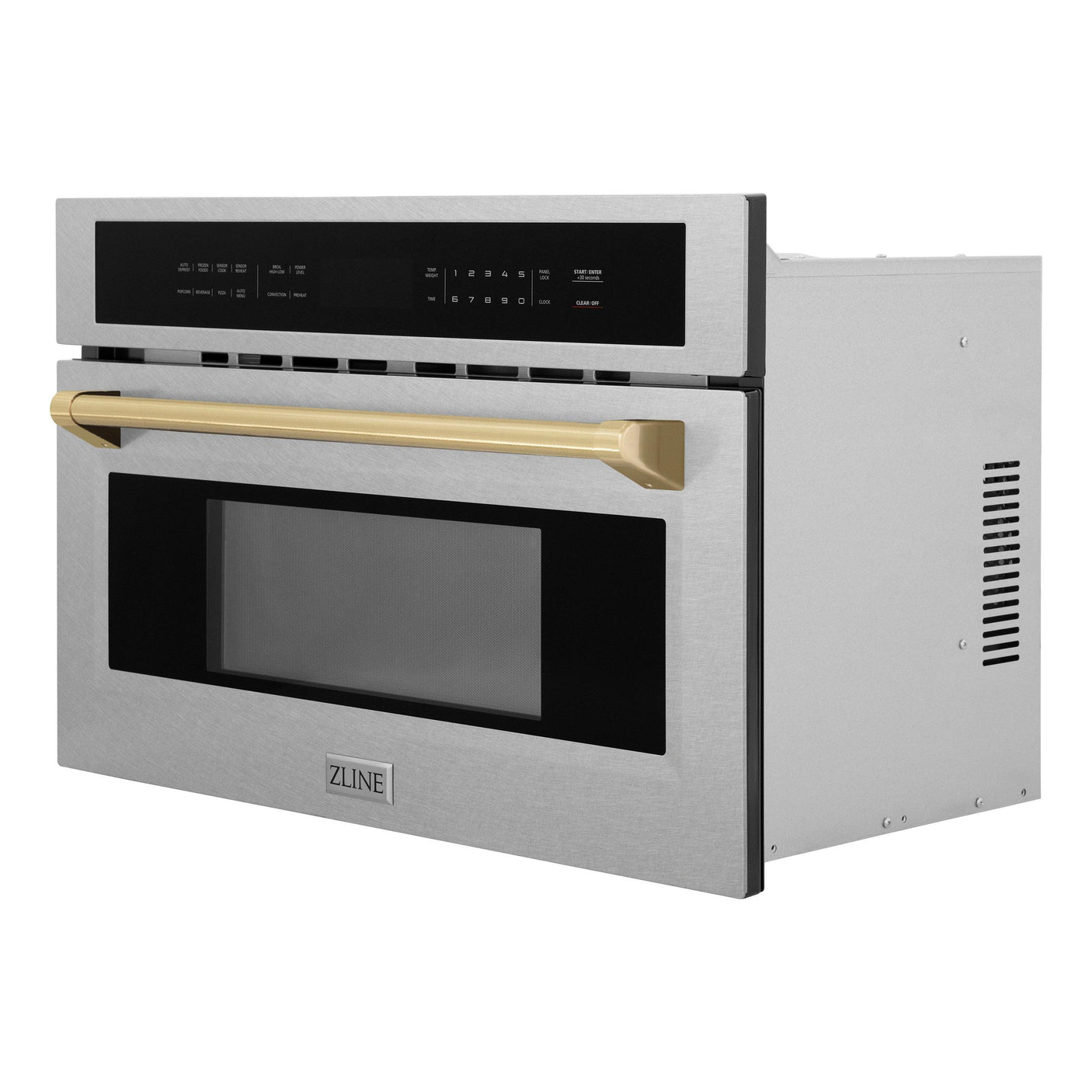 ZLINE 30" Autograph Microwave Oven in DuraSnow Stainless with Champagne Bronze Accents (MWOZ-30-SS-CB)