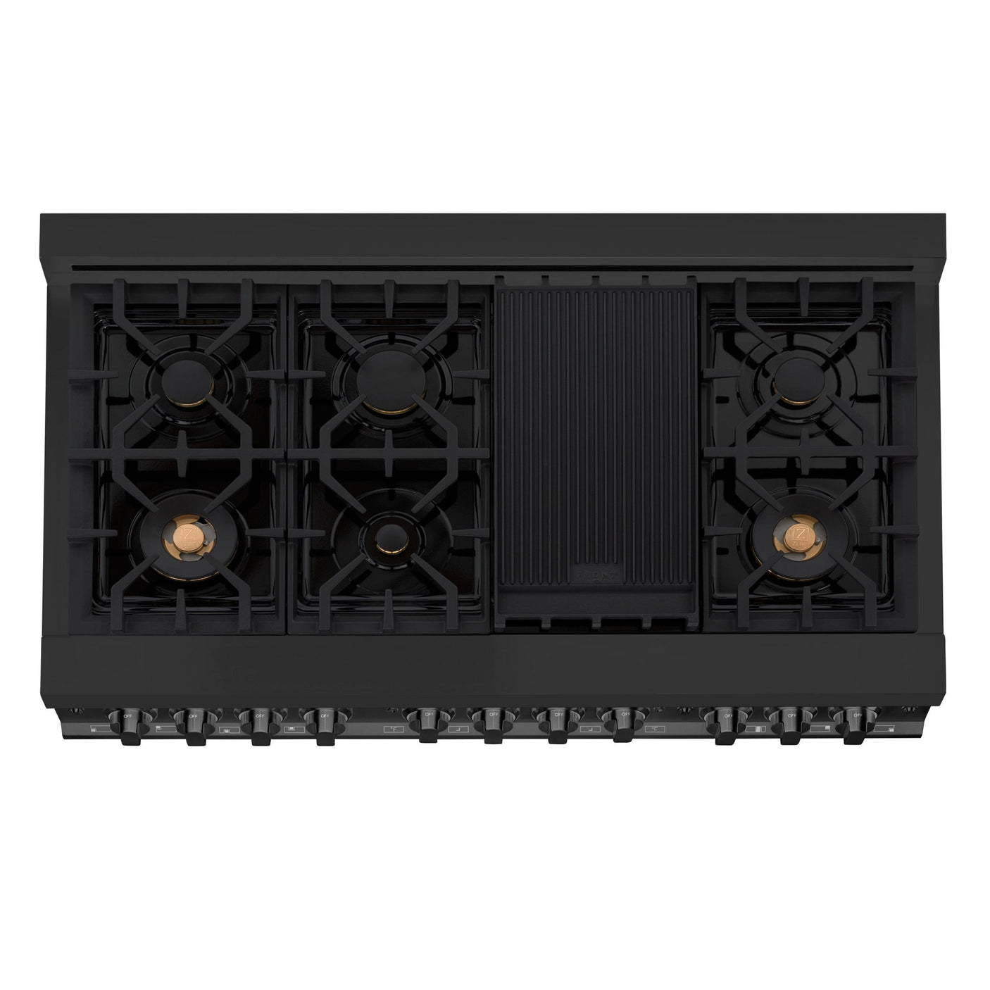 ZLINE 48" 6.0 cu. ft. Range with Gas Stove and Gas Oven in Black Stainless Steel (RGB-48)