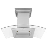 ZLINE Wall Mount Range Hood in Stainless Steel with Built-in ZLINE CrownSound Bluetooth Speakers (KZCRN-BT)