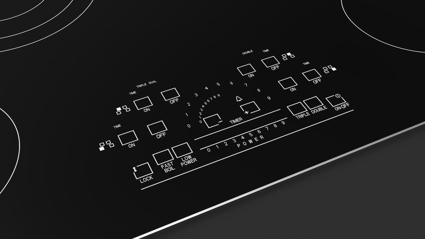 30" RADIANT COOKTOP WITH BRUSHED ALUMINUM TRIM