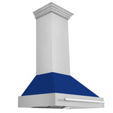 ZLINE 36 in. Stainless Steel Range Hood with Stainless Steel Handle (8654STX-36) [Color: Blue Gloss]