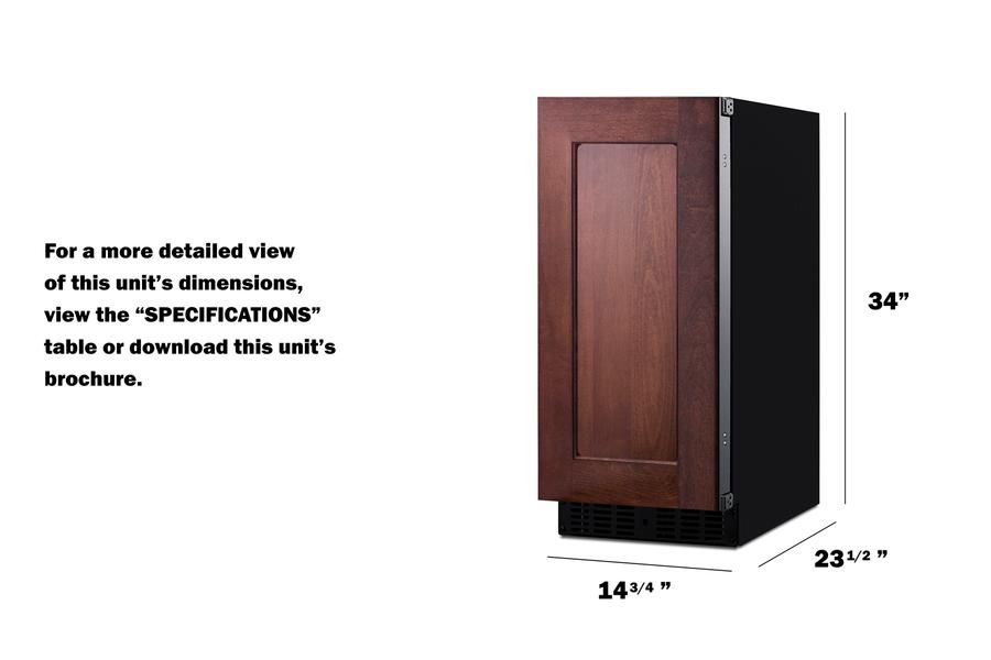 15" Wide Built-in All-refrigerator (panel Not Included)