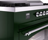 Nostalgie II 60 Inch Dual Fuel Natural Gas Freestanding Range in Emerald Green with Chrome Trim