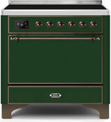 Majestic II 36 Inch Electric Freestanding Range in Emerald Green with Bronze Trim