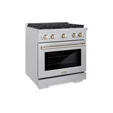 ZLINE 30 in. 4.2 cu. ft. Paramount Dual Fuel Range with 4 Burner Gas Cooktop and Electric Convection Oven in DuraSnow' Stainless Steel (SDRS-30)