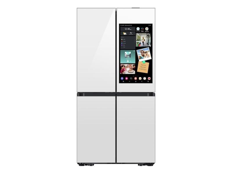 Bespoke Counter Depth 4-Door Flex™ Refrigerator (23 cu. ft.) with AI Family Hub™+ and AI Vision Inside™ in White Glass