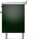 Nostalgie II 60 Inch Dual Fuel Natural Gas Freestanding Range in Emerald Green with Brass Trim