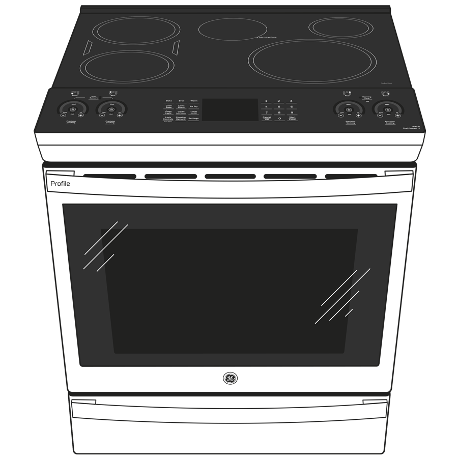 GE Profile™ 30" Smart Slide-In Fingerprint Resistant Front-Control Induction and Convection Range with No Preheat Air Fry