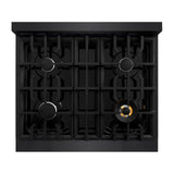 ZLINE 30 in. 4.2 cu. ft. Classic Dual Fuel Range with 4 Burner Gas Cooktop and Electric Convection Oven in Black Stainless Steel (CDRB-30)