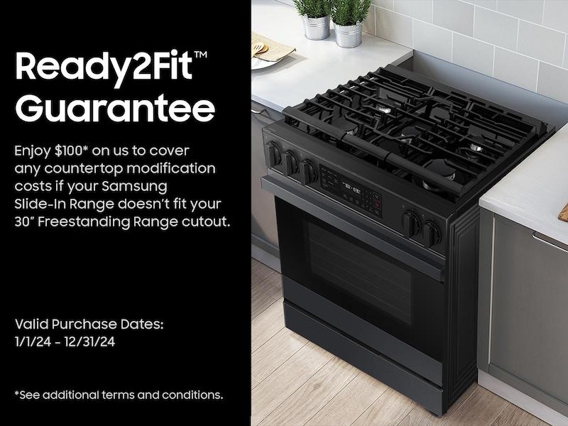 Bespoke 6.0 cu. ft. Smart Slide-In Gas Range with Precision Knobs in Matte Black Steel