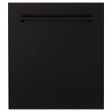 ZLINE 24" Tallac Series 3rd Rack Dishwasher with Traditional Handle, 51dBa (DWV-24) [Color: Black Stainless Steel]