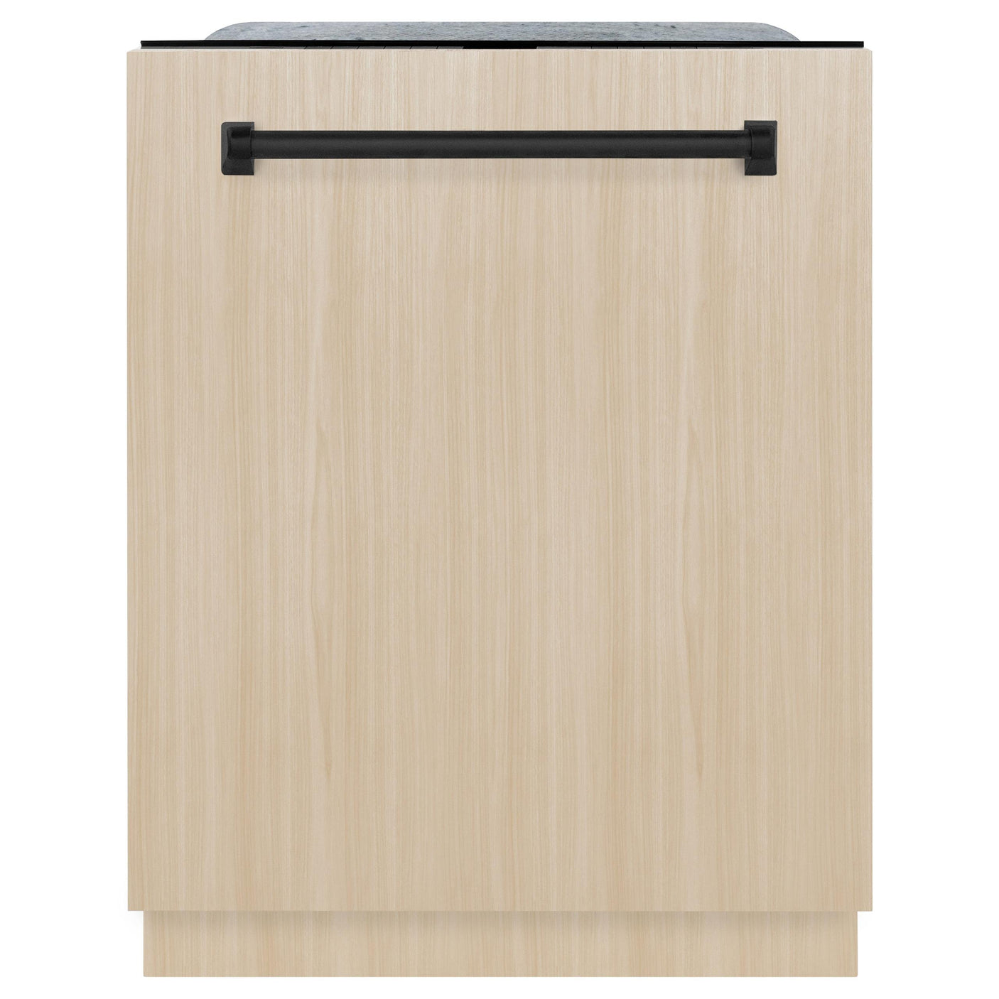 ZLINE Autograph Edition 24" Monument Series 3rd Rack Top Touch Control Tall Tub Dishwasher in Custom Panel Ready with Matte Black Handle, 45dBa (DWMTZ-24-MB)