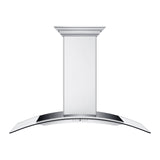 ZLINE Ducted Vent Wall Mount Range Hood in Stainless Steel with Built-in ZLINE CrownSound Bluetooth Speakers (KN4CRN-BT)