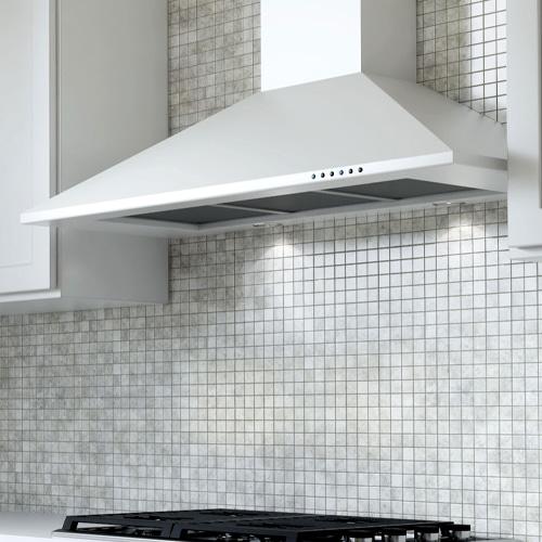 30" CCC 600/395 CFM Italian Made Wall Mount Chimney Range Hood WHITE