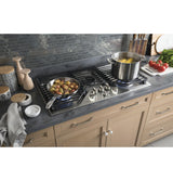 GE Profile™ 36" Built-In Tri-Ring Gas Cooktop with 5 Burners and Included Extra-Large Integrated Griddle