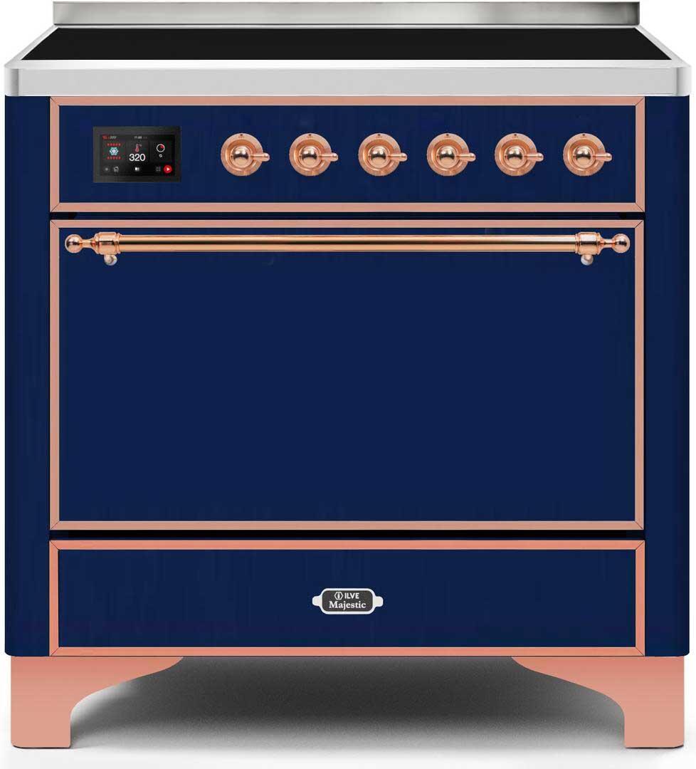 Majestic II 36 Inch Electric Freestanding Range in Blue with Copper Trim