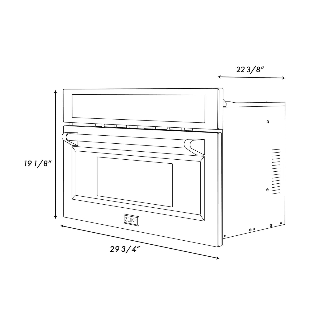 ZLINE 30" Autograph Microwave Oven in DuraSnow Stainless with Polished Gold Accents (MWOZ-30-SS-G)