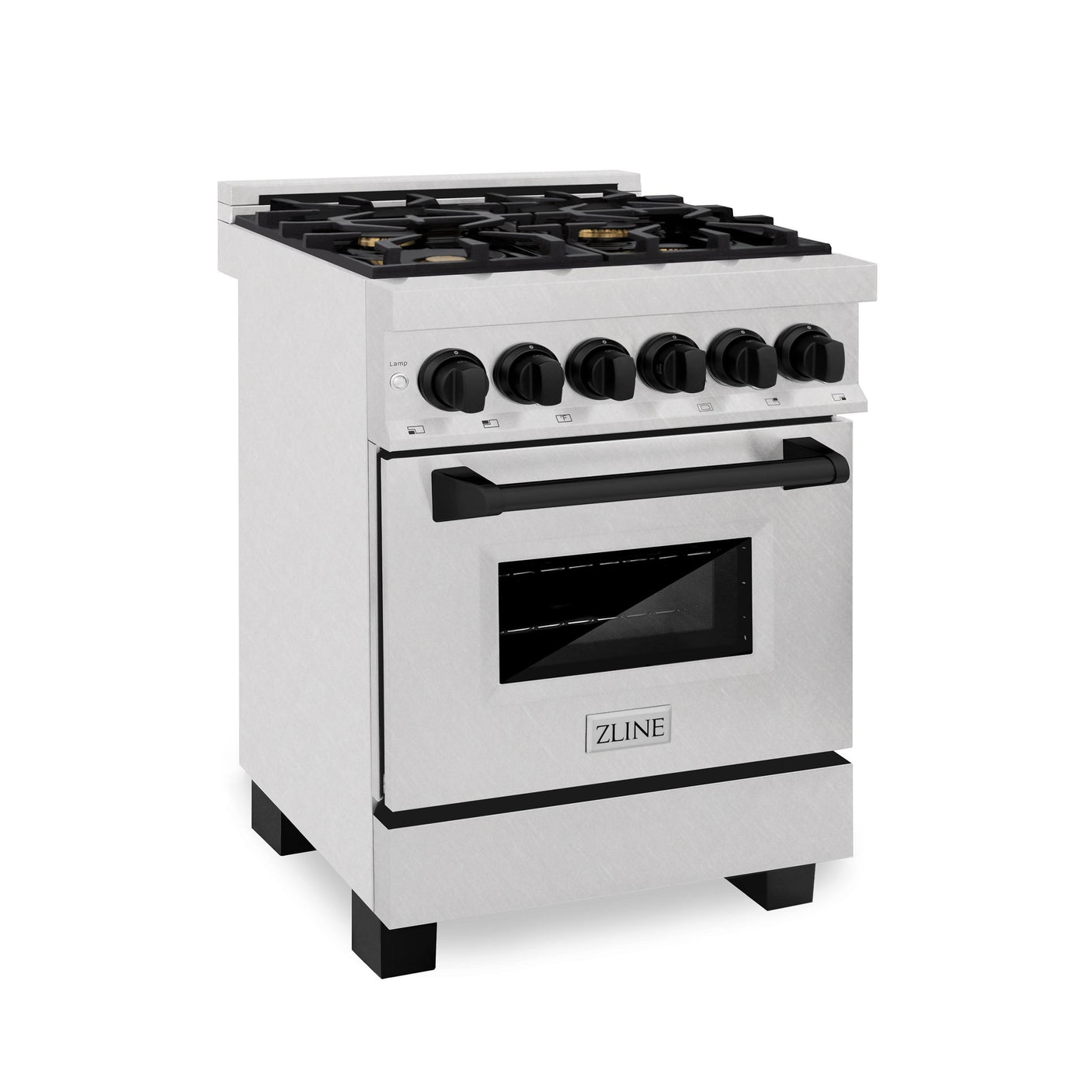 ZLINE Autograph Edition 24 in. 2.8 cu. ft. Dual Fuel Range with Gas Stove and Electric Oven in DuraSnow Stainless Steel with Accents (RASZ-SN-24) [Color: Matte Black]