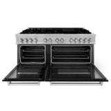 ZLINE 60 in. 7.4 cu. ft. Dual Fuel Range with Gas Stove and Electric Oven in DuraSnow Stainless Steel and Colored Door Options (RAS-60) [Color: DuraSnow Stainless Steel with Black Matte Door]