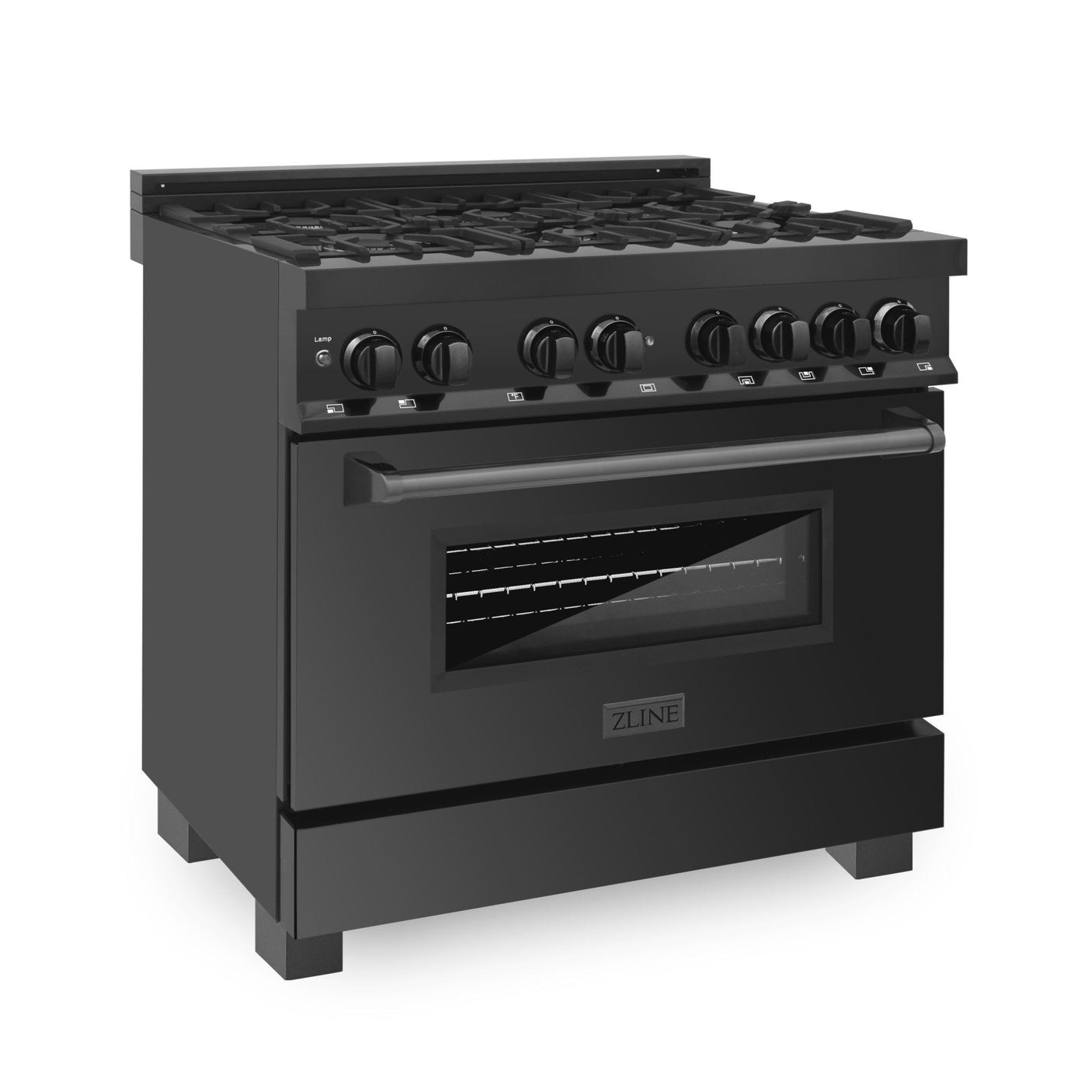 ZLINE 36 in. Black Stainless 4.6 cu.ft. 6 Gas Burner/Electric Oven Range (RAB-36)