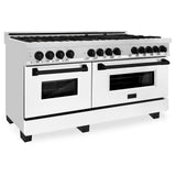 ZLINE Autograph Edition 60" 7.4 cu. ft. Dual Fuel Range with Gas Stove and Electric Oven in Stainless Steel with White Matte Door and Accents (RAZ-WM-60) [Color: Matte Black]