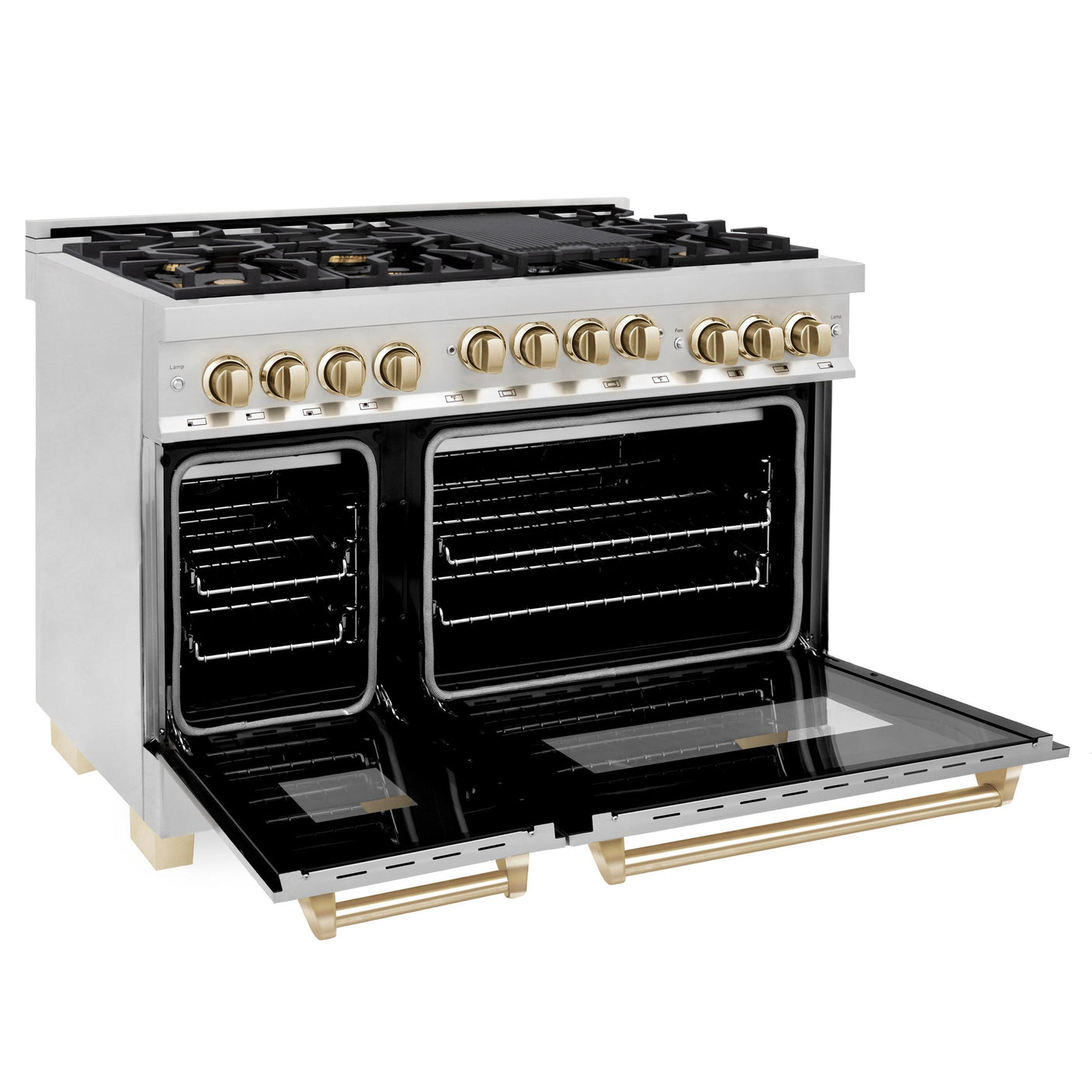 ZLINE Autograph Edition 48" 6.0 cu. ft. Range with Gas Stove and Gas Oven in Stainless Steel with Accents (RGZ-48) [Color: Champagne Bronze]