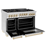 ZLINE Autograph Edition 48" 6.0 cu. ft. Range with Gas Stove and Gas Oven in Stainless Steel with Accents (RGZ-48) [Color: Gold]