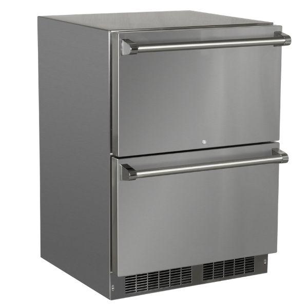 24-In Outdoor Built-In Refrigerated Drawers with Door Style - Stainless Steel