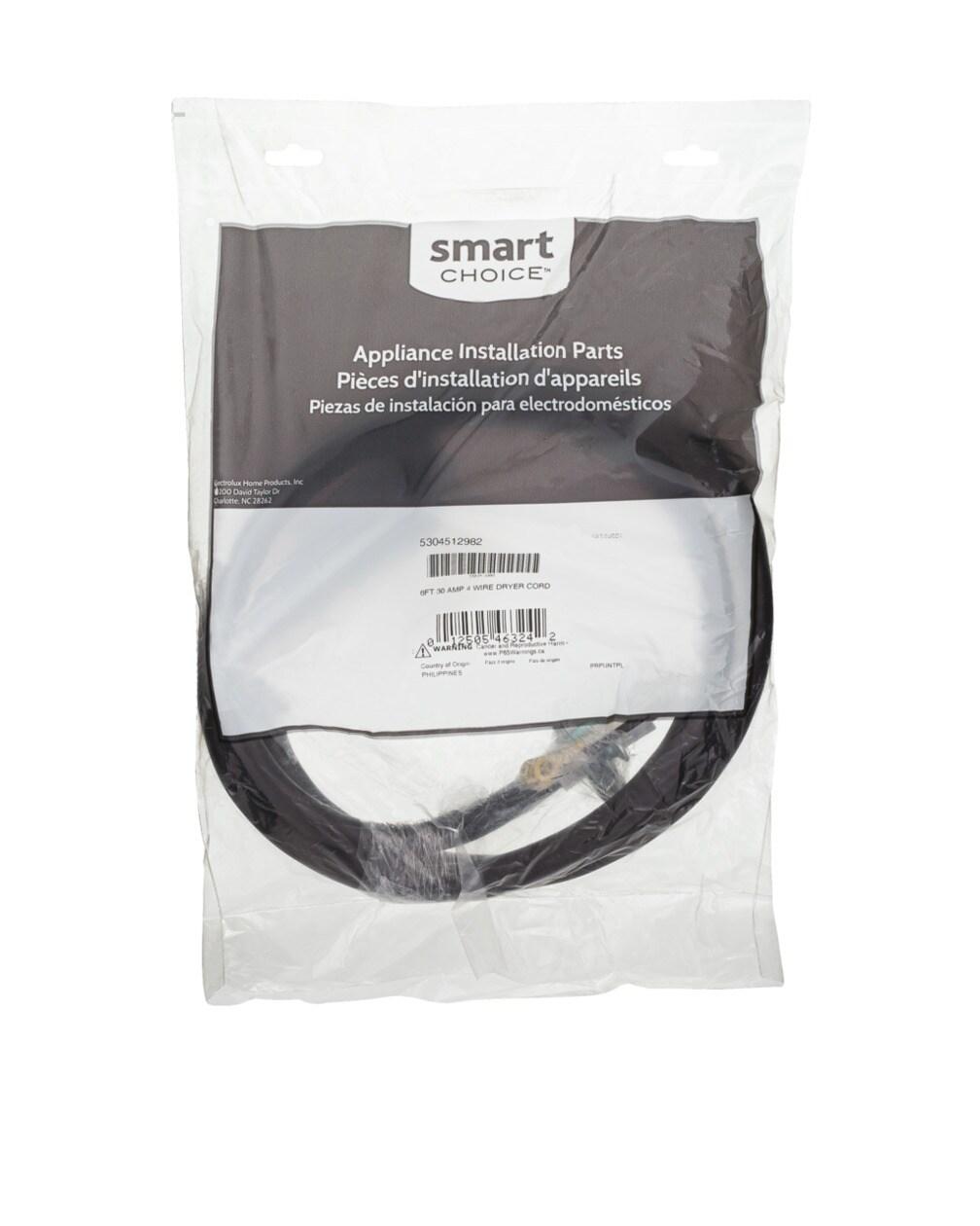 Smart Choice 6 Ft 30 Amp 4 Wire Dryer Cord