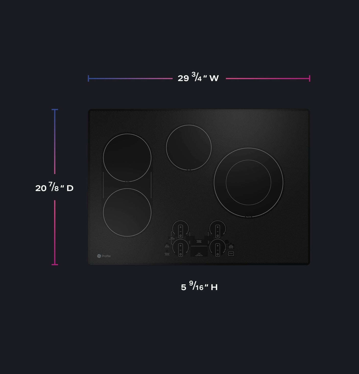 GE Profile™ 30" Built-In Touch Control Electric Cooktop