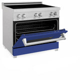 ZLINE 36" 4.6 cu. ft. Induction Range in DuraSnow with a 4 Element Stove and Electric Oven (RAINDS-36) [Color: Blue Gloss]