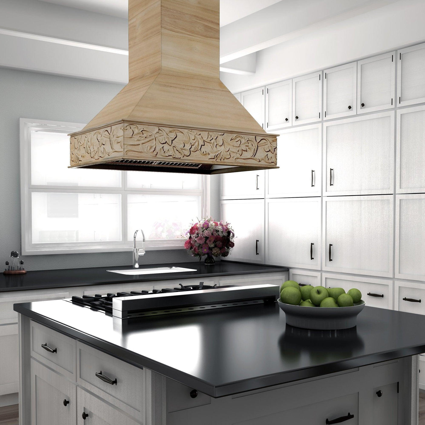 ZLINE 36 in. Unfinished Wooden Island Mount Range Hood (9373UF-36)