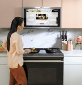 Café™ 30" Smart Slide-In, Front-Control, Induction and Convection Range with In-Oven Camera in Platinum Glass