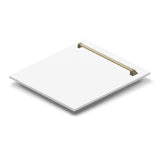 ZLINE 24 in. Autograph Edition Tallac Dishwasher Panel in White Matte with Accented Handle (DPVZ-WM-24) [Color: Gold]