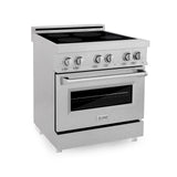 ZLINE 30" 4.0 cu. ft. Induction Range in DuraSnow with a 4 Element Stove and Electric Oven (RAINDS-30) [Color: White Matte]